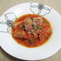 Gonbao's cooksnap of when they made ソーセージの肉巻きトマトチーズ煮込み.