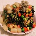 私市ビッキーズ津門巳's cooksnap of when they made オクラ&ミクベジのらっきょW昆布ピー寿司.