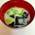 はちみつlove's cooksnap of when they made 菜の花と焼き海苔のお味噌汁.