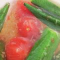 いたちゃん55's cooksnap of when they made 夏＊冷やし出汁トマト＊大葉とオクラ添え.