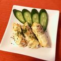 caruga's cooksnap of when they made 簡単余った餃子の皮で♪ちくわチーズ磯辺.