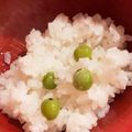 たま５３'s cooksnap of when they made 綺麗な翡翠色ふっくら豆ごはん.