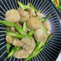 ほりんちごはん's cooksnap of when they made 帆立とアスパラガスのバター醤油炒め.