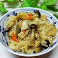 mielle's cooksnap of when they made 簡単☺きのこ・鶏・牛蒡の炊き込みご飯.