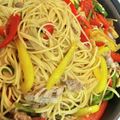 ムーヒツジ's cooksnap of when they made プロ直伝！チンジャオロース風パスタ.