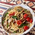 拓斗ここな's cooksnap of when they made 麺つゆでトマトとツナと塩昆布の冷製パスタ.