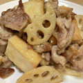 ねみねみ's cooksnap of when they made 豚こまと厚揚げ・れんこんのオイマヨ炒め.