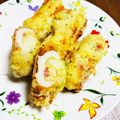 kinniko's cooksnap of when they made ★リメイク★ポテサラちくわの天ぷら.