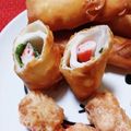 ﾁｲﾁｬﾝﾏﾏ's cooksnap of when they made カニカマ・ハンペン・青ジソくるりん春巻き.