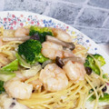 いちごちょこ0415's cooksnap of when they made 海老としめじのクリームパスタ柚子胡椒風味.
