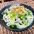料理男子部🍻's cooksnap of when they made ほうれん草とコーンのしょゆばたうどん.