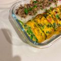 hinamama❁'s cooksnap of when they made トマトとほうれん草のふわふわオムレツ.