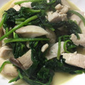 クック2H9MD0☆'s cooksnap of when they made ホウレン草と鶏胸肉の白だしバター炒め.
