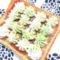 ハッピーまるしぇ's cooksnap of when they made クリスマスカラーホイップトースト♪.