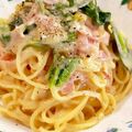 よしよしのキッチン☆'s cooksnap of when they made ほうれん草カルボナーラ.