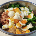 ｸﾏﾘｴ's cooksnap of when they made ほうれん草と卵とツナのごま味噌マヨサラダ.