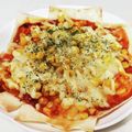 yknobi's cooksnap of when they made シューマイの皮で簡単ピザ♫♬.