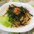 りょく★'s cooksnap of when they made *たっぷりきのこと明太子の冷製パスタ*.