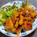 ☆あいちゃん's cooksnap of when they made 簡単・節約☺鶏皮の甘辛コチュジャン炒め.