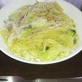 野菜ズッキーニ's cooksnap of when they made ベーコン＆セロリのクリームパスタ.