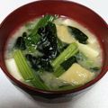 クックMJI7BP☆'s cooksnap of when they made ほうれん草☆豆腐★油揚げの味噌汁.