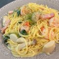 はち87's cooksnap of when they made 海老と貝柱のクリームソースパスタ♪.