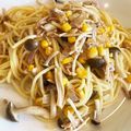 おいく019's cooksnap of when they made 麺つゆで♬きのことツナの和風パスタ.