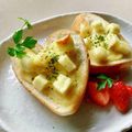 いなばっくす☆'s cooksnap of when they made ベビーチーズマヨのハートトースト♡.