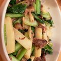 昭子の孫's cooksnap of when they made 小松菜と長芋、牛肉のオイスターソース炒め.