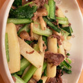 昭子の孫's cooksnap of when they made 小松菜と長芋、牛肉のオイスターソース炒め.