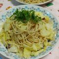赤い電話's cooksnap of when they made アンチョビとキャベツのスパゲティ.