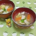 みかかめ's cooksnap of when they made エリンギ・大根・にんじん・油揚げの味噌汁.