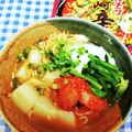 ととろ＆めい's cooksnap of when they made ちょい辛☆煮込み/辛ラーメン☆お餅入り.