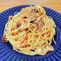 Emihann's cooksnap of when they made 鯖とトマトの簡単パスタ.