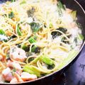 クック1K2O57☆'s cooksnap of when they made エビとほうれん草のクリームパスタ.