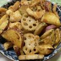 あーりょうママ's cooksnap of when they made コスパも味も最高！薩摩芋と蓮根の甘辛炒め.