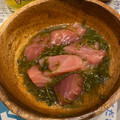 あらびき星人's cooksnap of when they made マグロブツとめかぶの和え物.
