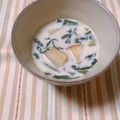 yesmama's cooksnap of when they made 薩摩芋と法蓮草の食べる味噌ミルクスープ.