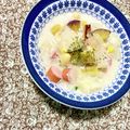 ふたごゆき's cooksnap of when they made ♡さつまいもとお豆のミルクスープ♡.