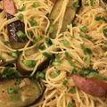 momogon's cooksnap of when they made ナスとベーコンのポン酢パスタ.