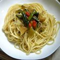 Ｒｔａｎ's cooksnap of when they made 野沢菜としらすの和パスタ～>゜)))彡.