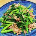 Emihann's cooksnap of when they made 簡単美味しい牛肉春菊オイスターソース炒め.