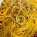 ゆっくん1129's cooksnap of when they made 【話題入り】豚肉と牛蒡の和風パスタ.