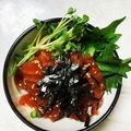 ★雅★'s cooksnap of when they made 絶品！アボカドサーモンマグロのユッケ丼.