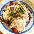 さき8888's cooksnap of when they made カブの葉となめこのパスタ.