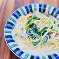 西＊絵子's cooksnap of when they made ほうれん草とベーコンのクリームパスタ.