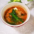 ♪としクック♪'s cooksnap of when they made サバ水煮缶のキムチスープ.