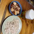 machinachi's cooksnap of when they made 焼きネギと鶏つくねのつけ蕎麦.