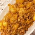 k☆mao's cooksnap of when they made じゃがいもとひき肉のカレー粉炒め.