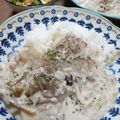 popee8's cooksnap of when they made 牛乳たっぷり！ホワイトポークストロガノフ.